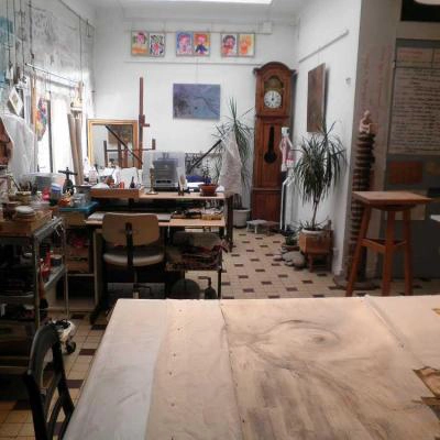 espace de création pour l'atelier d'expression